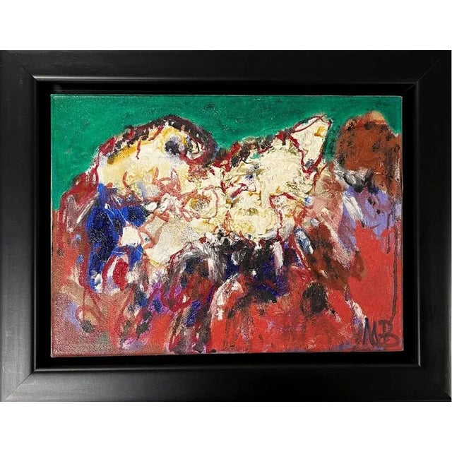 Mogens Balle (1921-1988). Abstract composition, oil on canvas, signed. MB. 24x33 cm. incl. newer black wooden frame.