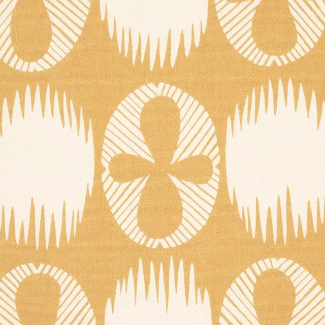 Mid-Century Modern SAMPLE - Schumacher X Drusus Tabor Lunaria Fabric In Ochre For Sale - Image 3 of 4