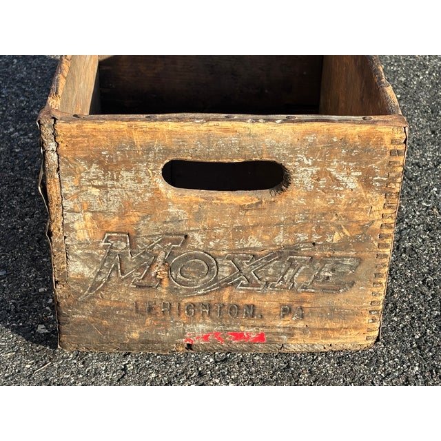 Moxie! Early 20th C. Wooden Soft Drink Shipping Crate - Maine / Pennsylvania For Sale - Image 4 of 9