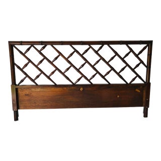 Hollywood Regency Style Faux-Bamboo King Size Headboard For Sale