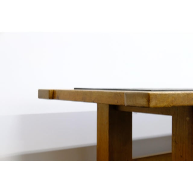 Brutalist Wood and Slate Top Coffee Table, 1970s For Sale - Image 10 of 11