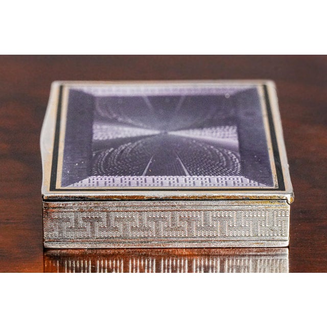 Exquisite Purple Guilloché Antique Enamel Continental Silver Trinket Snuff Box For Sale - Image 14 of 18