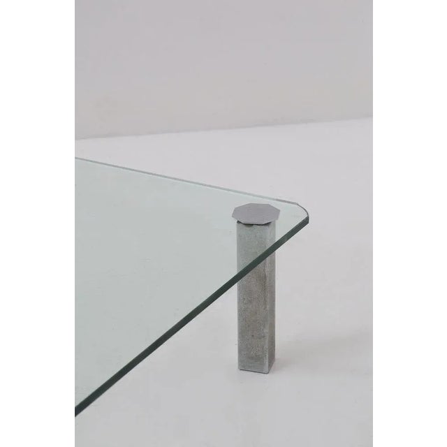 Vintage Italian Glass Coffee Table with Metal Feet, 1970s Chairish