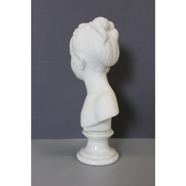 Bust of Young Woman Marie Louise Brongniart in Carrara Marble, 1900 For Sale - Image 5 of 13