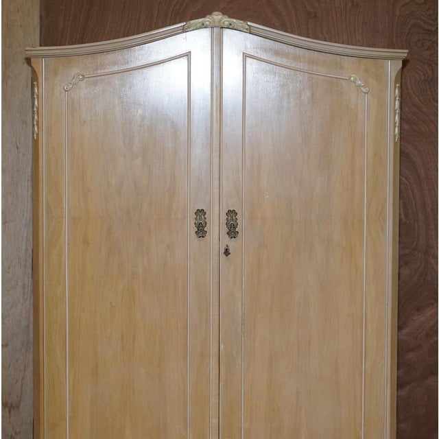 Large Light Walnut Wardrobe, 1940s For Sale - Image 3 of 18
