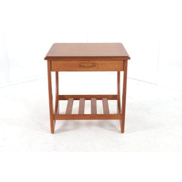 Brown Side Table with Pull-Out Drawer from G-Plan For Sale - Image 8 of 16