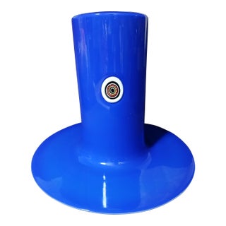 C. 1960 Blue Glass Lattimo Sun Pendant Lamp Shade by Alessandro Pianon for Vistosi For Sale