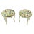 Pair Round French Painted Stools W. Safari Print For Sale