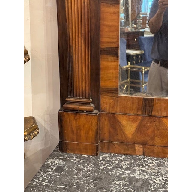19th Century 19th C. Italian Empire Walnut Mirrors For Sale - Image 5 of 7