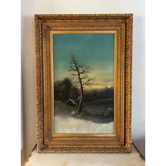 Antique Victorian Adirondack landscape oil painting on linen. From an estate in the finger lake region of New York....