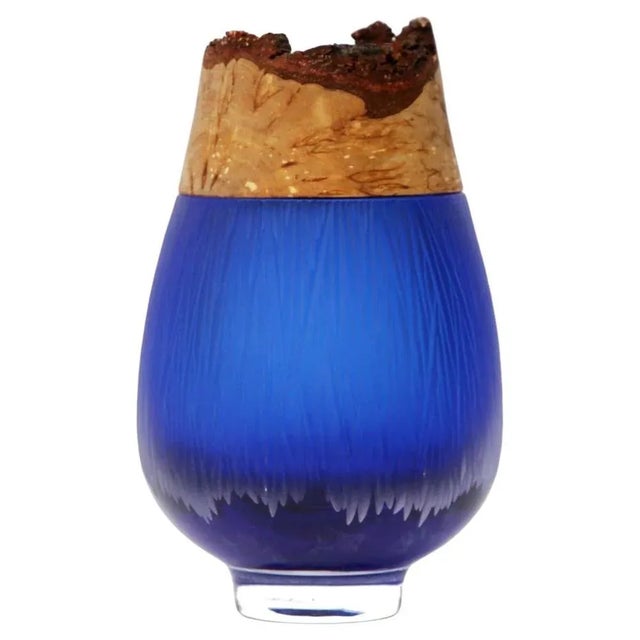Blue Iris Blue Frida with Fine Cuts Stacking Vase by Pia Wüstenberg For Sale - Image 8 of 8