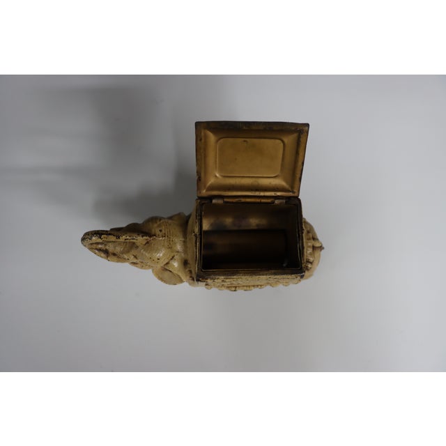 Early 20th Century Antique Cast Iron Elephant Cigarette Dispenser For Sale - Image 5 of 14