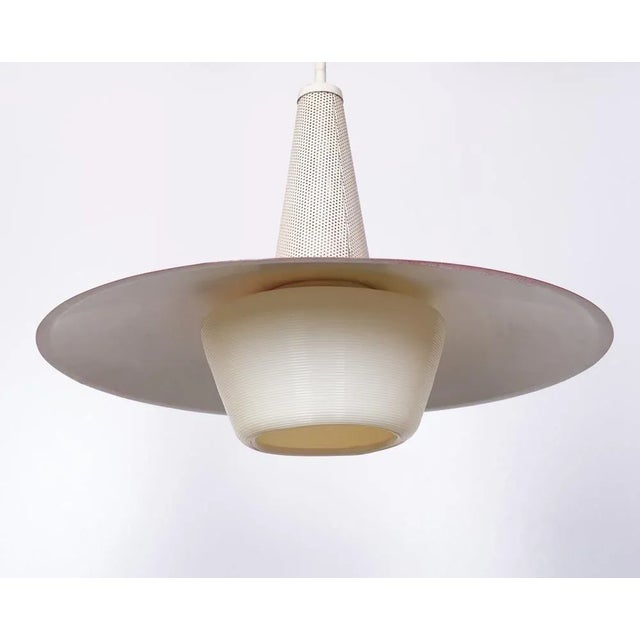 Red Pendant Lamp by Louis Kalff for Philips, Holland, 1960s For Sale - Image 8 of 10