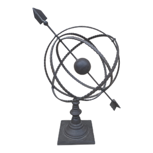 Large Classical Iron Armillary Sphere Garden Sculpture on Stand – English Estate Style
