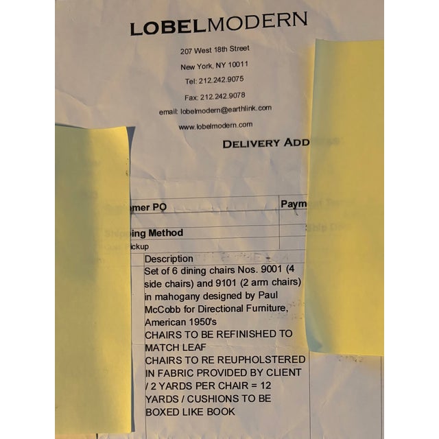 1950s Paul McCobb. Mahogany Framed Set of 6 Iconic Vintage Dining Chairs. For Sale - Image 5 of 5