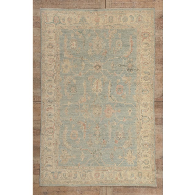 Contemporary Pakistani Oushak Rug, 05'10 X 09'00 For Sale - Image 10 of 10