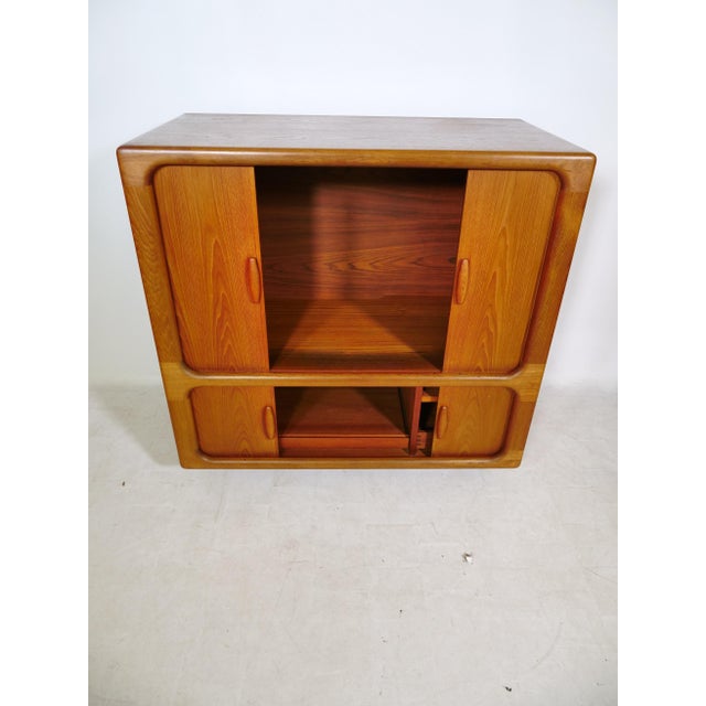1960s Mid-Century Teak Highboard with Sliding Doors from Dyrlund, 1960s For Sale - Image 5 of 17