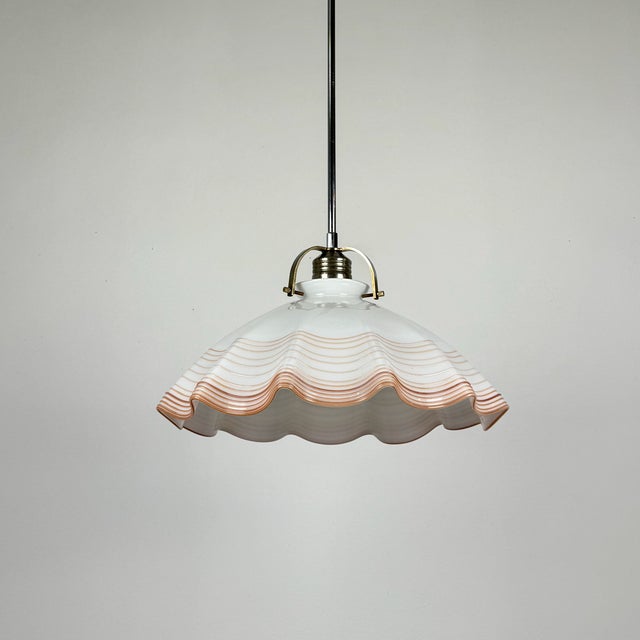 Mid-Century Murano Glass Fazzoletto Pendant Lamp from De Majo, Italy, 1970s For Sale - Image 4 of 8