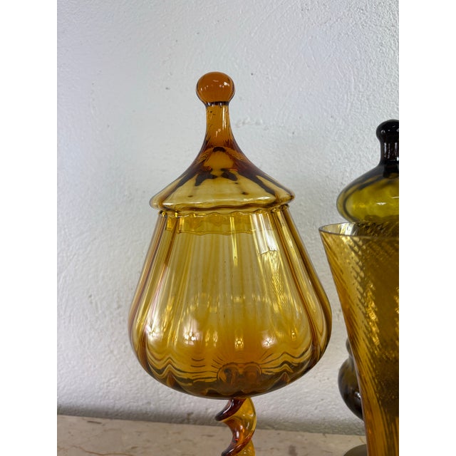 Italian Empoli Rossi Handblown Glass Collection For Sale - Image 3 of 10