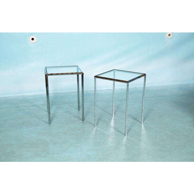 Set of Vintage Side Tables in Glass and Chrome from Herman Miller For Sale - Image 6 of 17