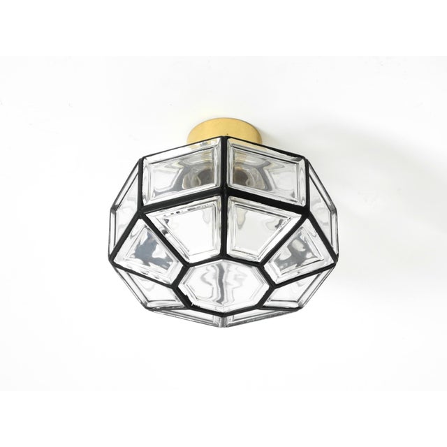 Mid-Century Modern Model 2756 Octagon Ceiling Lamp in Glass from Limburg, 1970s For Sale - Image 3 of 18