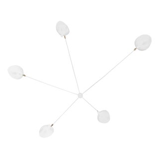 Mid-Century Modern White 5-Arm Spider Ceiling or Wall Lamp by Serge Mouille For Sale
