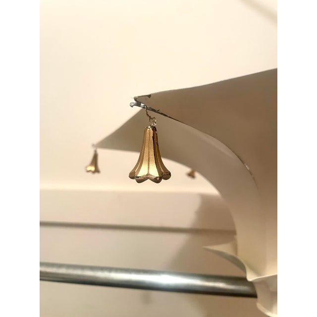 Metal Vintage Regency Ivory Tole Pagoda Pendant For Sale - Image 7 of 7