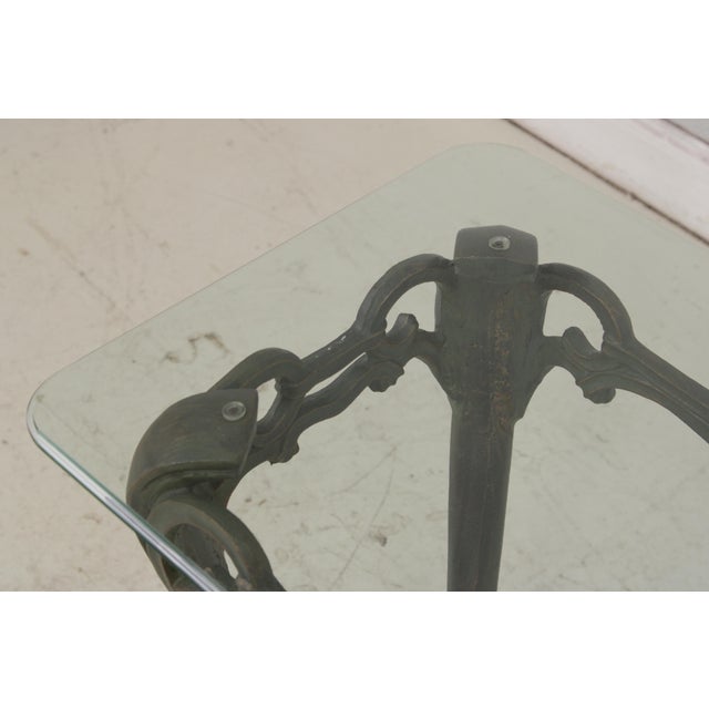 Wrought Iron & Glass Top Console Sofa Table For Sale - Image 13 of 16