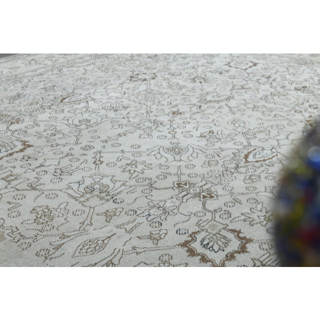 Folk Art 1970s Vintage Persian Handmade Wool Cotton Brown Area Rug For Sale - Image 3 of 11