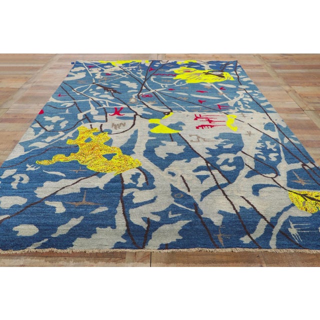Textile Joan Miro Inspired Vintage Style Rug, 06'04 X 09'03 For Sale - Image 7 of 10