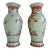 Large Handmade Maitland Smith Turquoise & Terra Cotta Vases For Sale