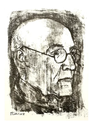 Andre Minaux - Portrait - Original Lithograph 1951