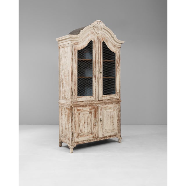 19th Century French Louis XV Wood Patinated Cabinet with Wire Doors For Sale - Image 4 of 18
