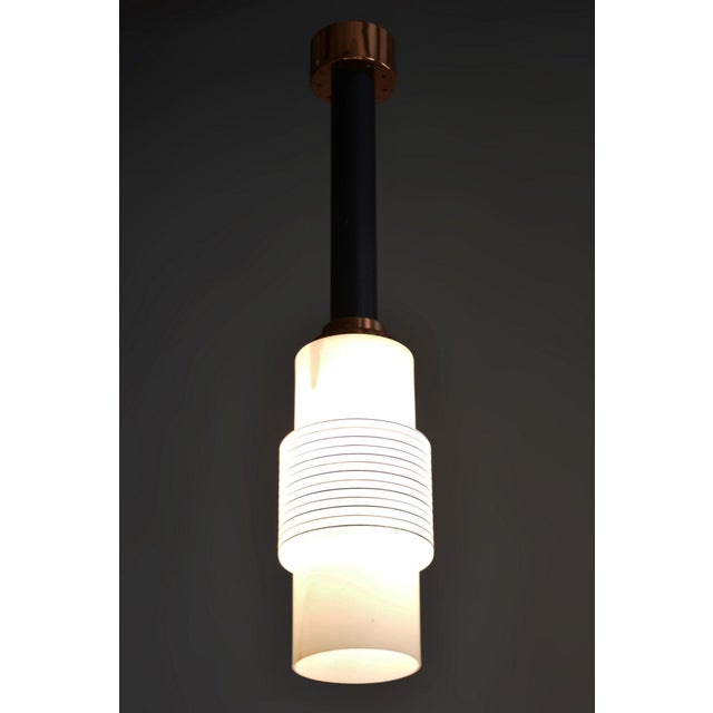 Black Mid-Century Chandeliers in Steel attributed to Drukov, Czech, 1950s, Set of 2 For Sale - Image 8 of 9