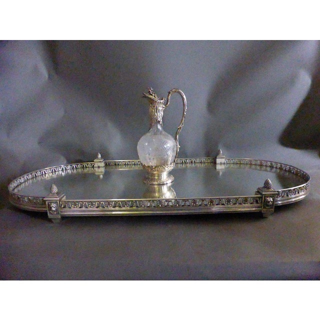 Metal Silver and Crystal Ewer Jug For Sale - Image 7 of 8