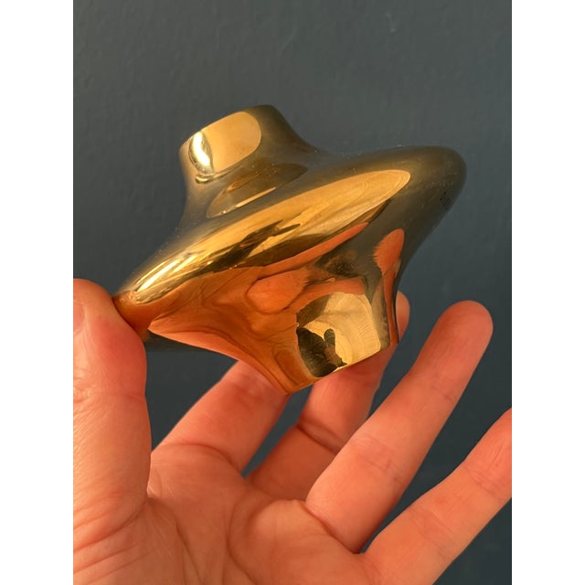 Hein Studio Solid Brass Candle Holders Set of 4, Scandinavian Modern Candlesticks For Sale - Image 12 of 17