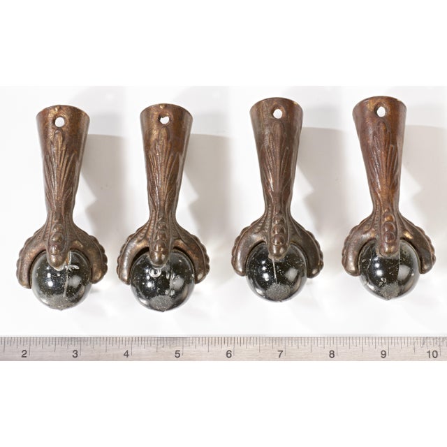 Set of 4 Antique 19th Century Claw and Ball Feet for Table For Sale - Image 4 of 6