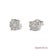 Metal 14k (585) White Gold Round Cut Diamond Cluster Stud Earrings, Set of 2 For Sale - Image 7 of 11