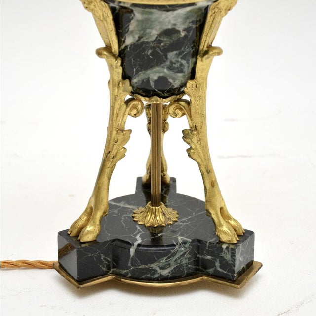 Antique French Marble and Gilt Bronze Table Lamp, 1890s For Sale - Image 6 of 9
