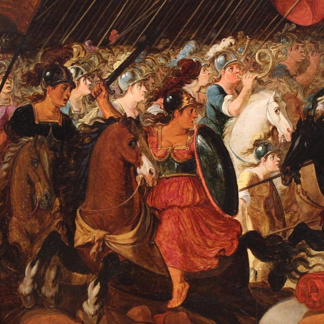 Flemish Artist, Battle Between Knights and Amazons, 1610, Oil on Panel, Framed For Sale - Image 11 of 16