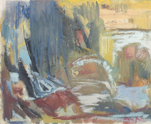 Agne Johansson, Marsvinter Modernist Landscape, 1969, Oil on Canvas