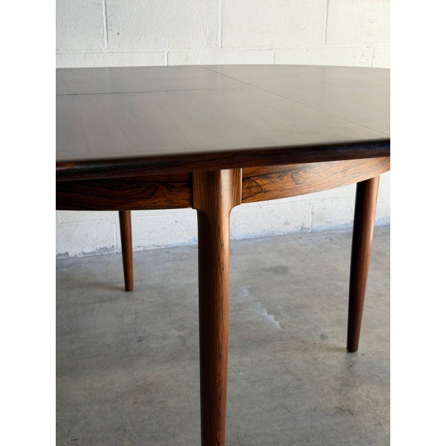 In Style of J.l. Møller Rosewood Dining Table Oval Extendable Wooden Furniture Mid-Century Modern Denmark 1960s For Sale - Image 12 of 13