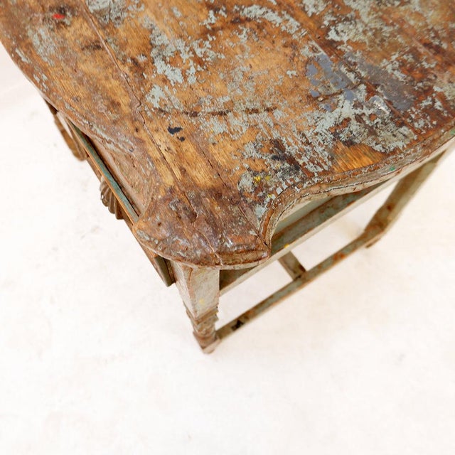 20th Century Wood Side Table with 2 Drawers For Sale - Image 10 of 17