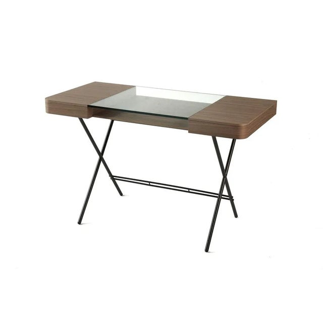 Cosimo Desk with Walnut Veneer and Bronze Lacquered Frame by Marco Zanuso Jr. for Adentro For Sale - Image 13 of 13