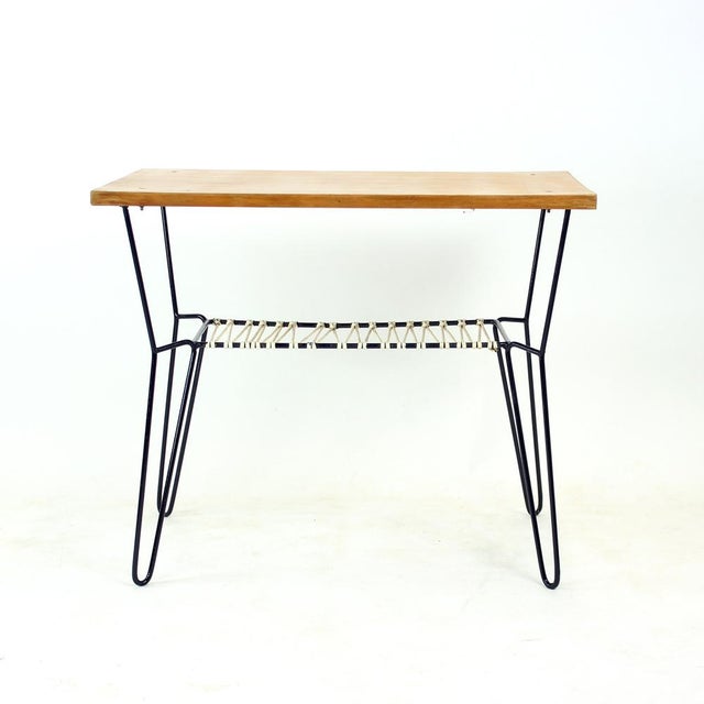 Coffee Table with Metal Base, Czechoslovakia, 1960s For Sale - Image 4 of 11