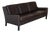 Dark Brown Leather Three-Seater Sofa With Black Legs Danish Mid-Century Modern 1970s For Sale