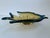 Vintage Amber and Teal Blue Murano-Style Art Glass Fish Bowl For Sale - Image 9 of 11
