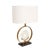 Pasargad Home Sphere Collection White Circular Piece of Marble and Metal Modern Table Lamp with White Shade For Sale