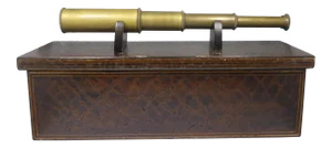 Sarreid Ltd Casket Box With Brass Telescope
