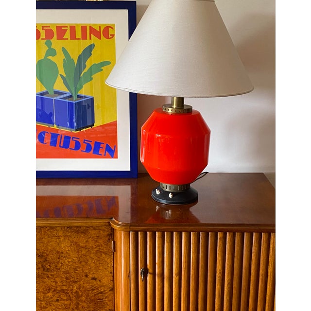 Stilnovo Space Age Orange Glass Table Lamp Base, Stilnovo, Italy 1960s For Sale - Image 4 of 12